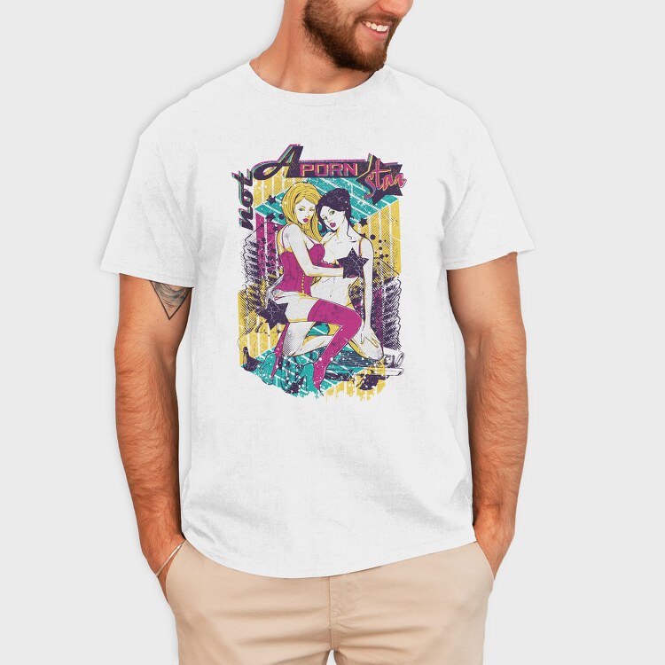 Neon Star Pin Up, Tricou Barbati (Unisex)