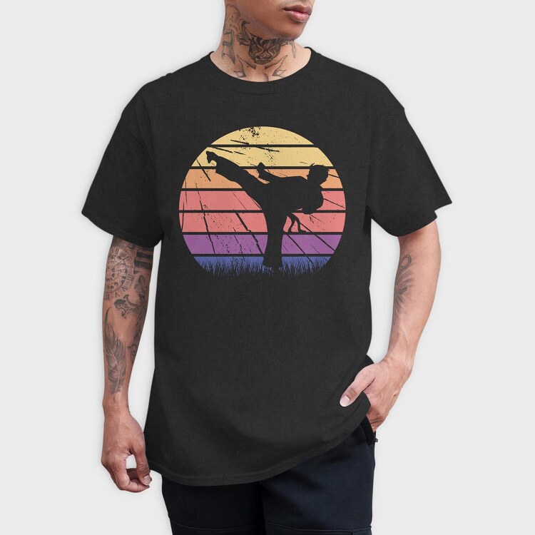 Martial Arts Retro Sunset, Tricou Barbati (Unisex)