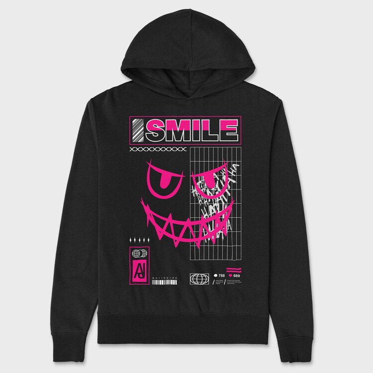 Pink Smile, Hanorac Oversize Barbati (Unisex)