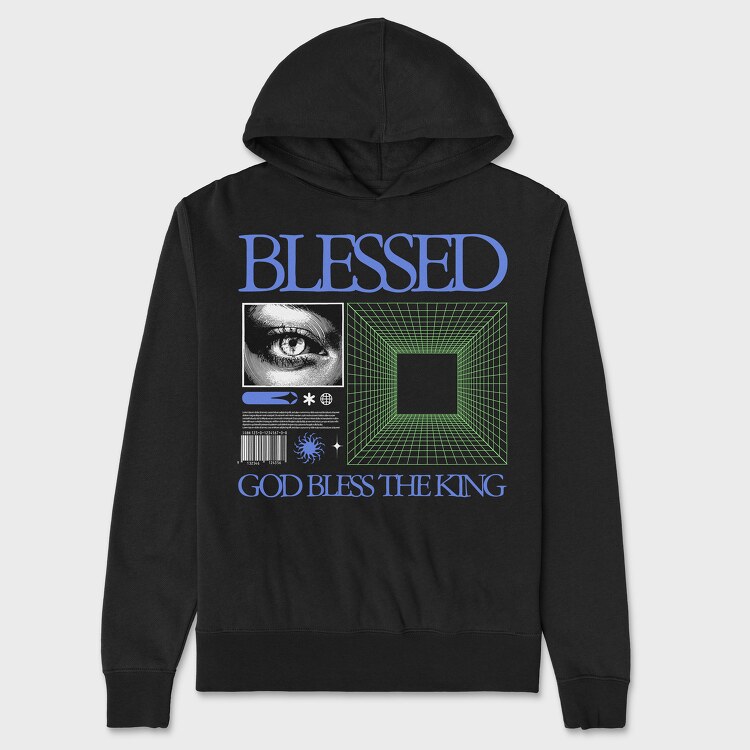 God Bless the King, Hanorac Oversize Barbati (Unisex)