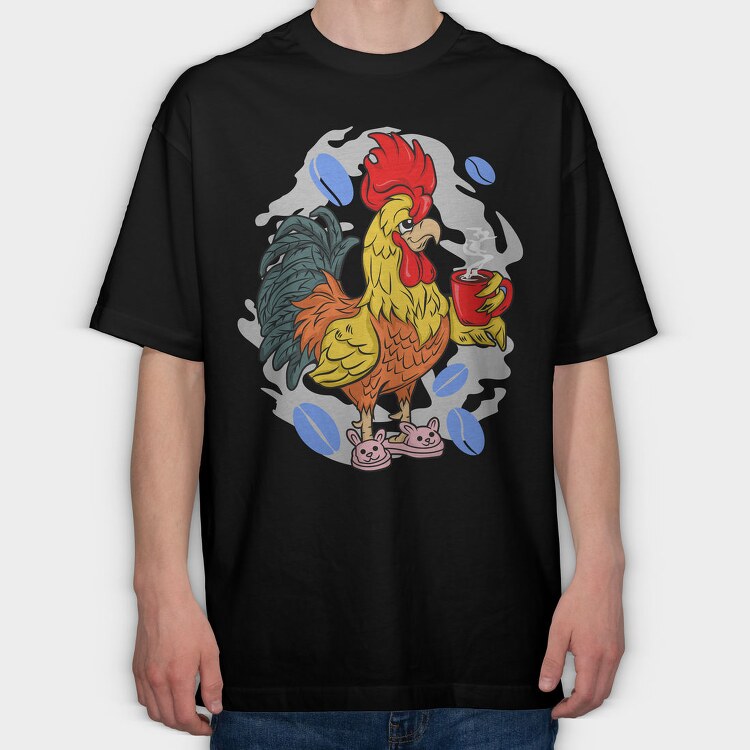 Rooster Coffee Slippers, Tricou Oversize Barbati (Unisex)