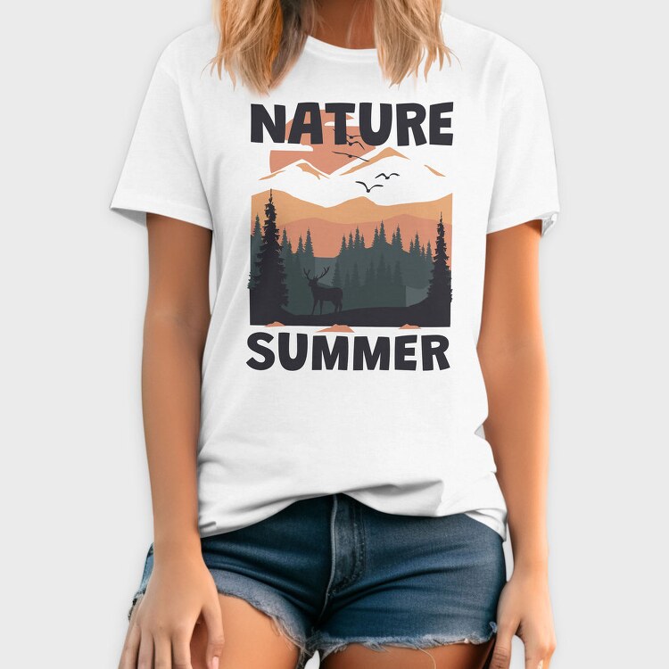 Summer Nature Deer, Tricou Barbati (Unisex)