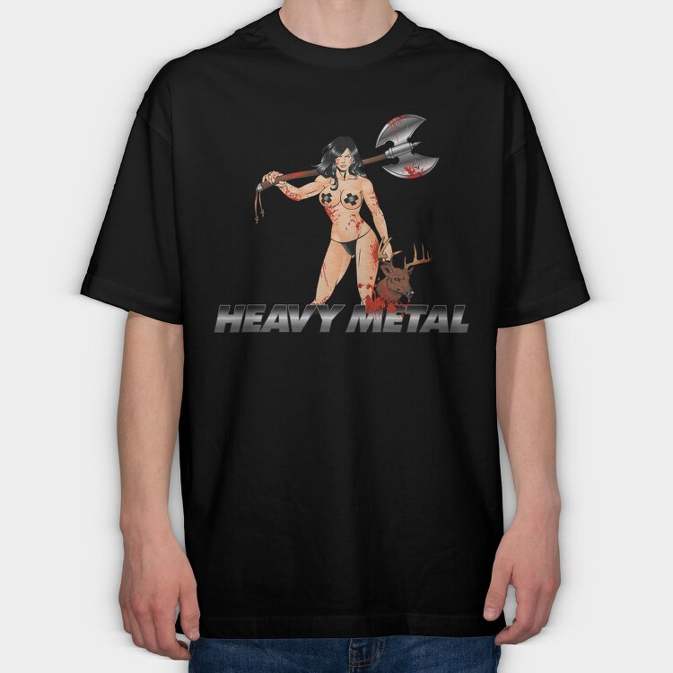 Heavy Metal Huntress, Tricou Oversize Barbati (Unisex)