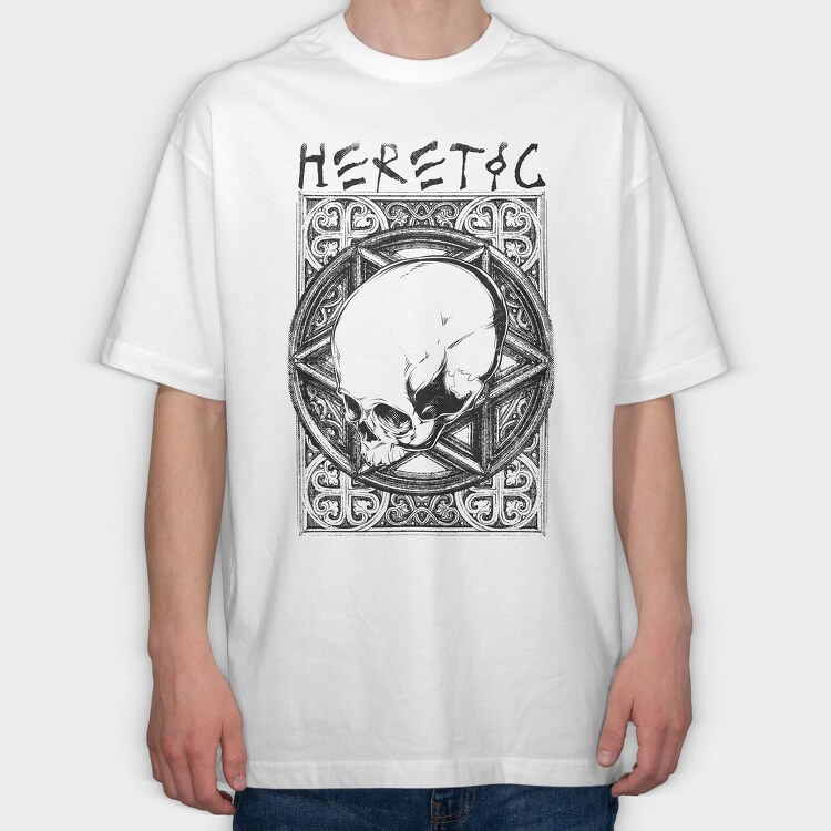 Heretic Skull, Tricou Oversize Barbati (Unisex)