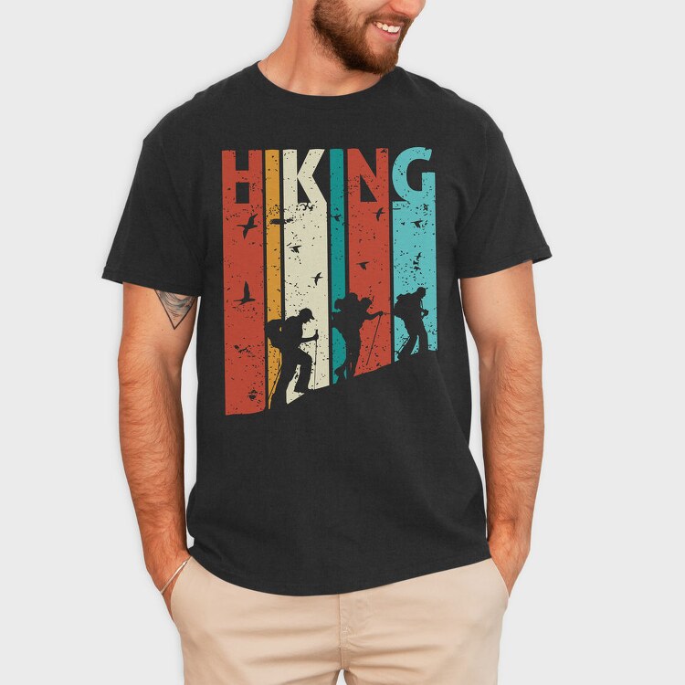 Hiking Retro Vibes, Tricou Barbati (Unisex)