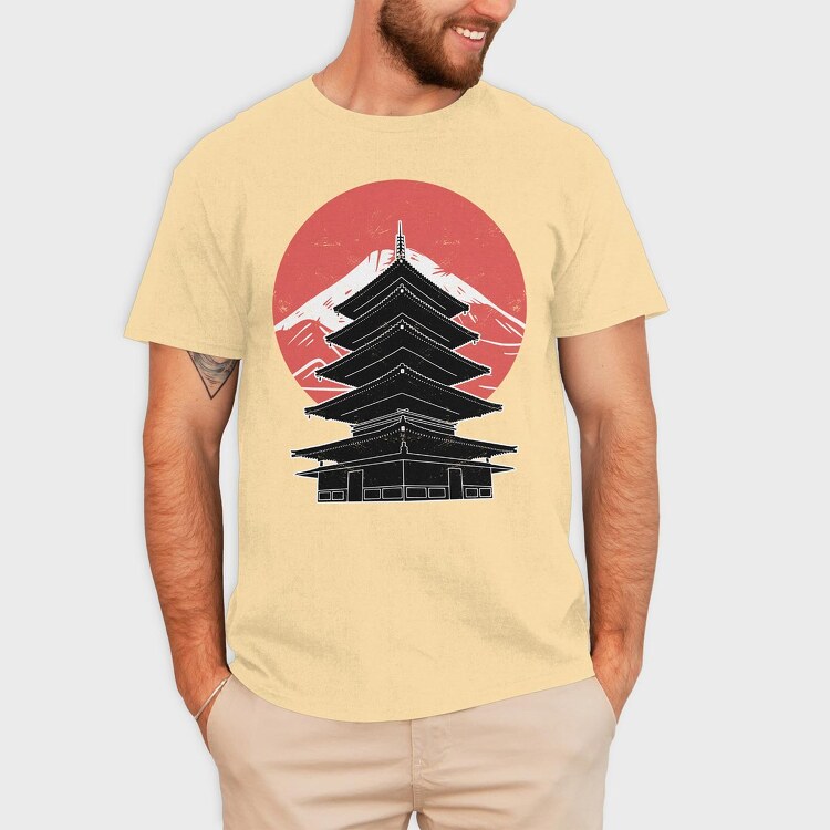 Pagoda FujiJapan, Tricou Barbati (Unisex)