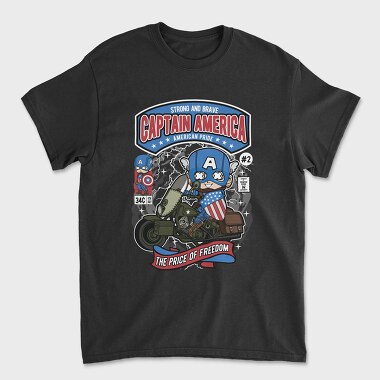 Captain America Motorcycle, Tricou Barbati (Unisex)