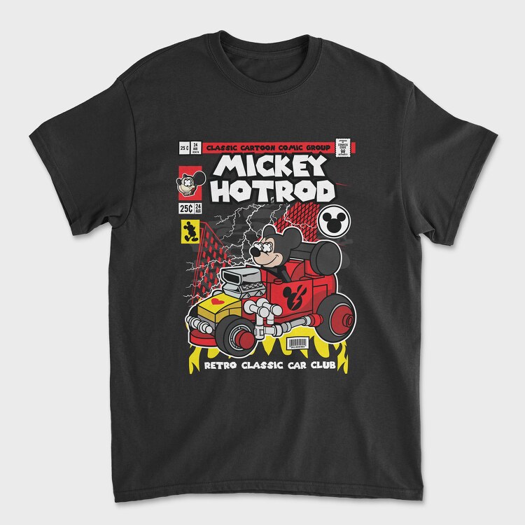 Mickey Hot Rod, Tricou Barbati (Unisex)