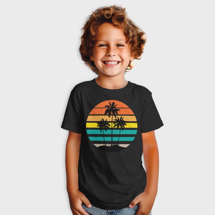 Sunset Palms Beach Vibes, Tricou Copii