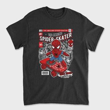 Spiderman Skateboard, Tricou Barbati (Unisex)