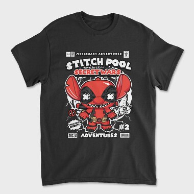 Stitch Pool, Tricou Barbati (Unisex)