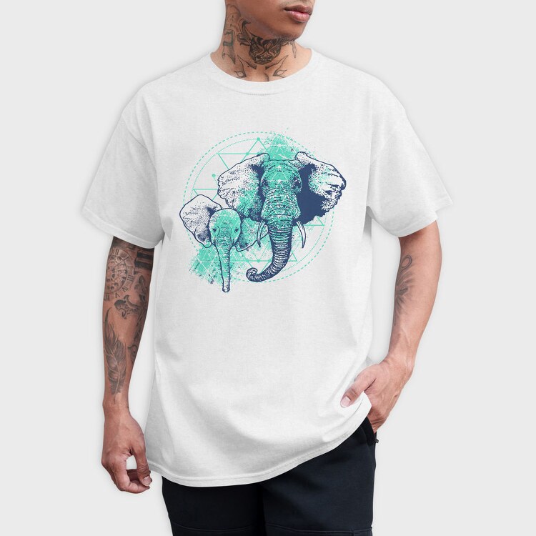 Elephant Spirit Circle, Tricou Barbati (Unisex)