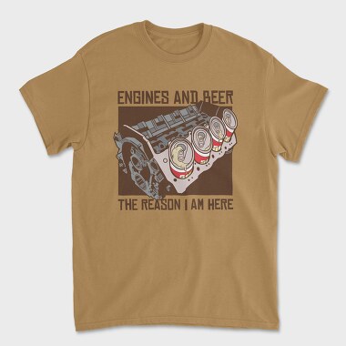 Tricou Barbati (Unisex), Engine and Beer