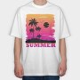 Sunset Surfer Vibes, Tricou Oversize Barbati (Unisex)
