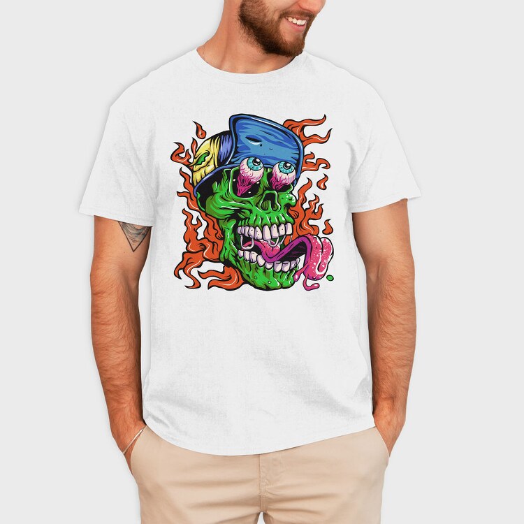 Zombie Fire Eyes, Tricou Barbati (Unisex)