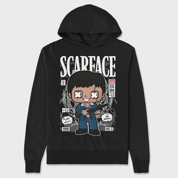 Scarface Tony Montana, Hanorac Oversize Barbati (Unisex)