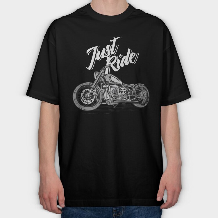Just Ride Chopper, Tricou Oversize Barbati (Unisex)