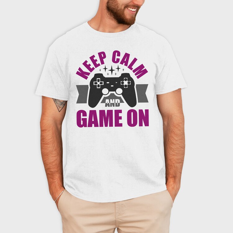 Keep Calm Game On, Tricou Barbati (Unisex)