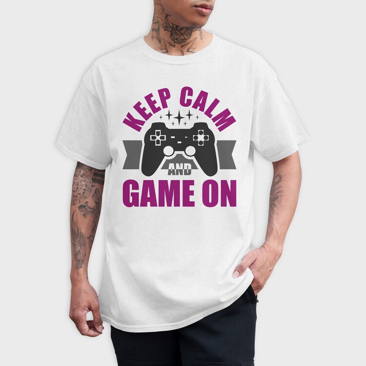Keep Calm Game On, Tricou Barbati (Unisex)