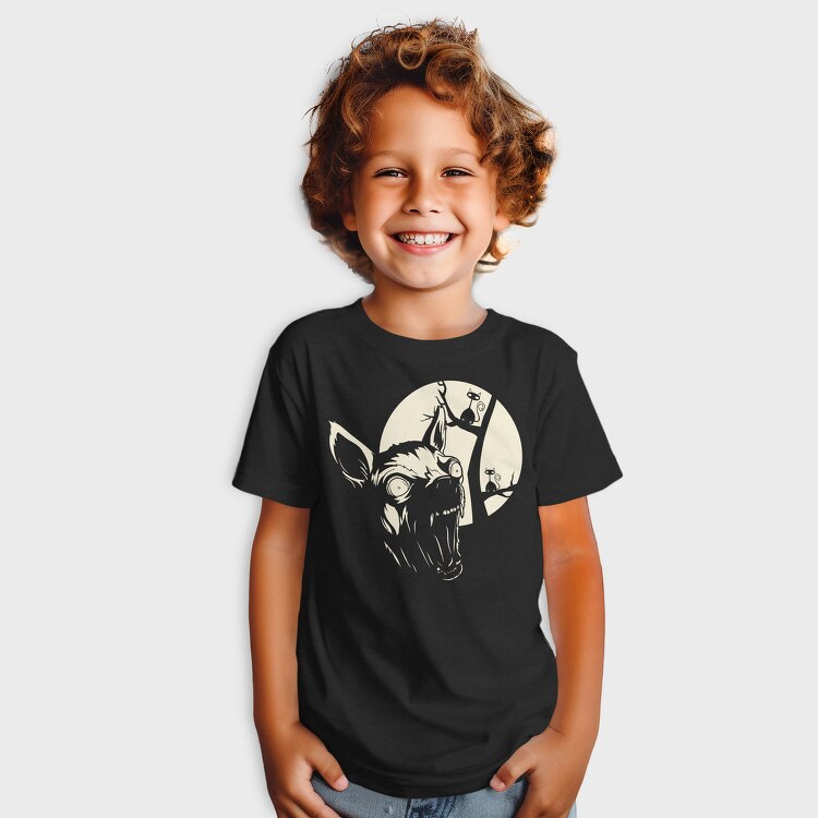 Wolf Howl Moon Cat, Tricou Copii