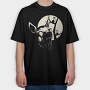 Wolf Howl Moon Cat, Tricou Oversize Barbati (Unisex)