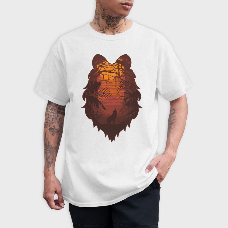 Wolf Howl Sunset, Tricou Barbati (Unisex)