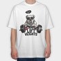 Bulldog Weight Lifter, Tricou Oversize Barbati (Unisex)