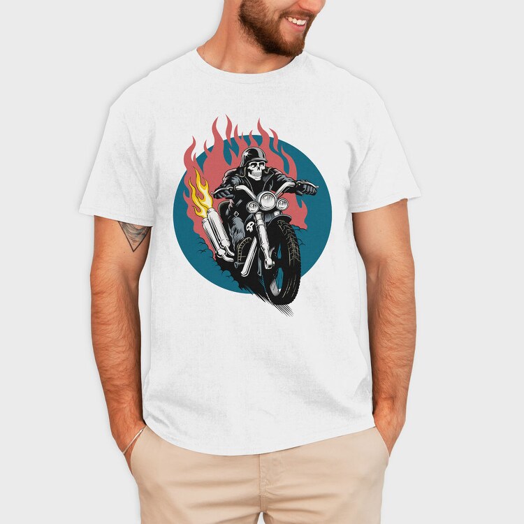Burning Skull Rider, Tricou Barbati (Unisex)