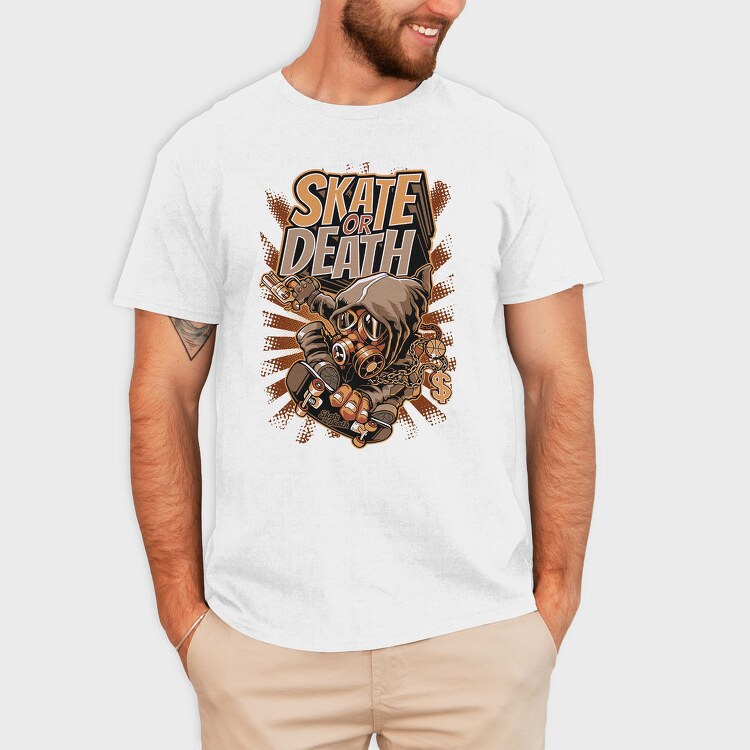 Skate Or Death, Tricou Barbati (Unisex)