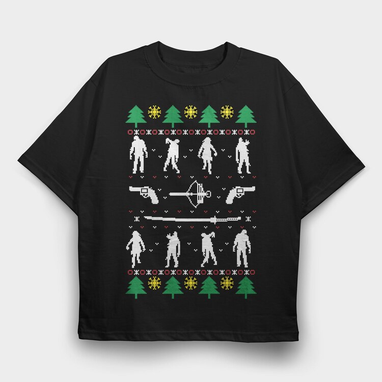 Christmas Tree Snowflakes, Tricou Oversize Barbati (Unisex)