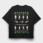 Christmas Tree Snowflakes, Tricou Oversize Barbati (Unisex)