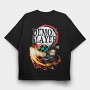 Demon Slayer Flame Boy, Tricou Oversize Barbati (Unisex)