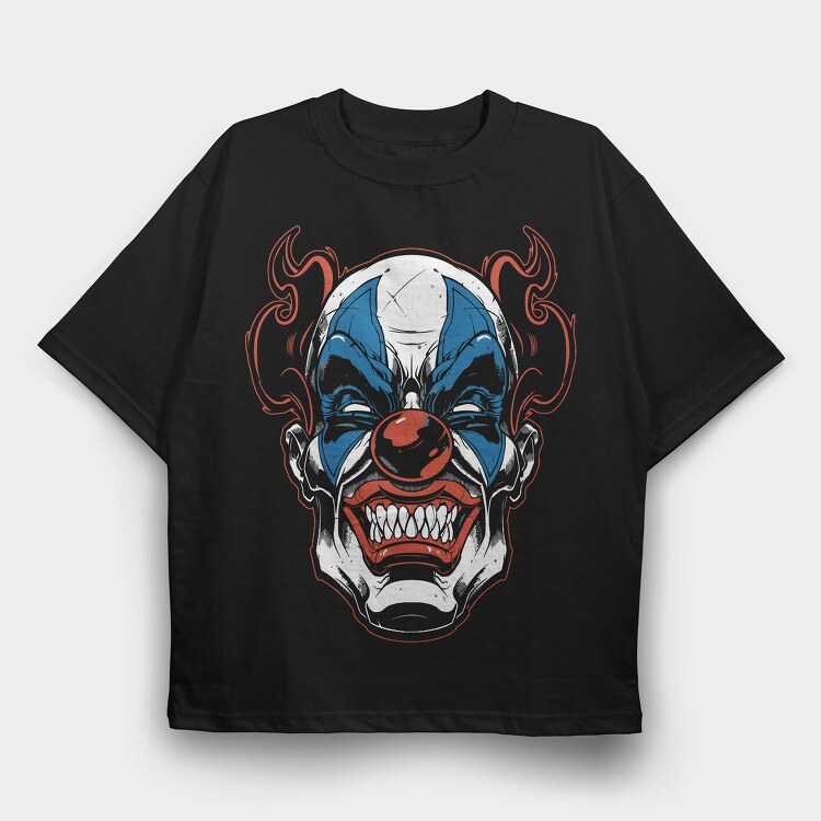 Clown Face Scream, Tricou Oversize Barbati (Unisex)