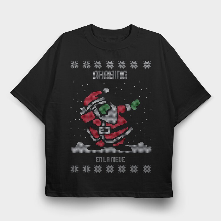 Dabbing Reindeer Sweater, Tricou Oversize Barbati (Unisex)