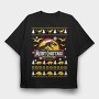 Dino Xmas, Tricou Oversize Barbati (Unisex)
