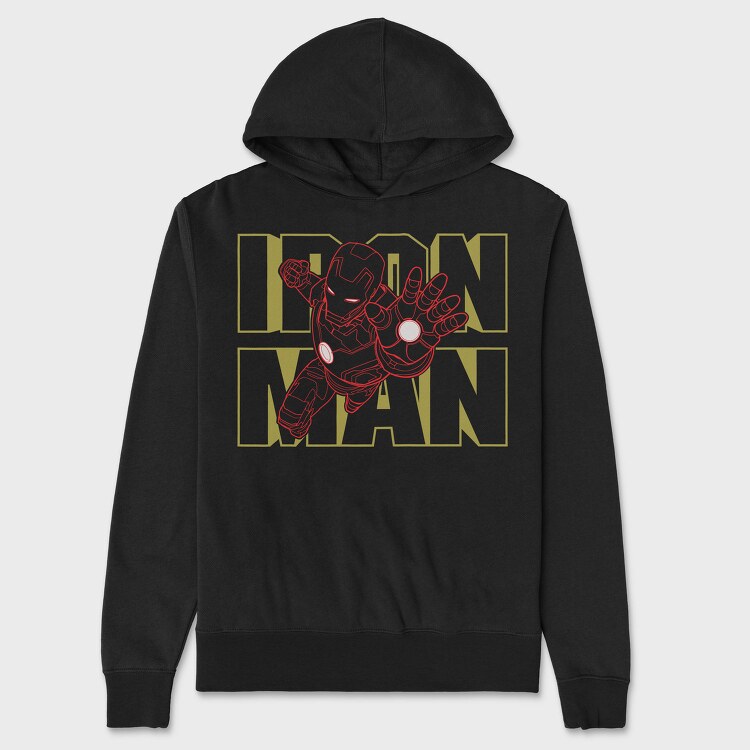 Iron Man Outline, Hanorac Oversize Barbati (Unisex)