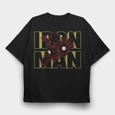 Iron Man Outline, Tricou Oversize Barbati (Unisex)