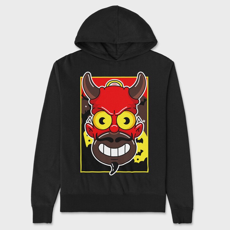 Halloween Devil Grin, Hanorac Oversize Barbati (Unisex)