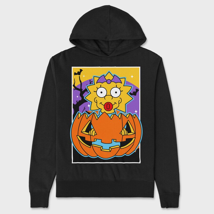 Halloween Maggie Pumpkin, Hanorac Oversize Barbati (Unisex)