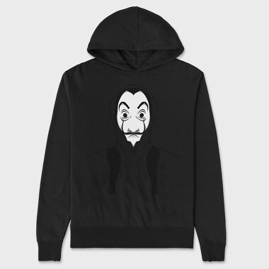Money Heist Mask Hoodie, Hanorac Oversize Barbati (Unisex)