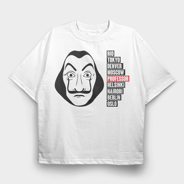 Money Heist Mask, Tricou Oversize Barbati (Unisex)