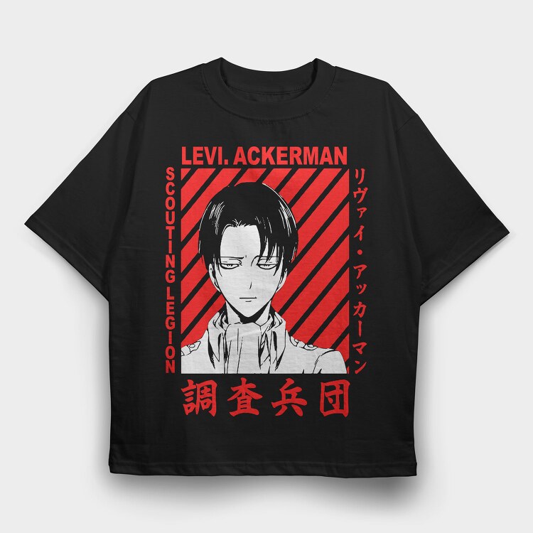 Levi Ackerman Scouting Legion, Tricou Oversize Barbati (Unisex)