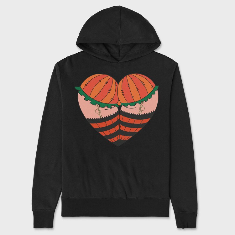 Pumpkin Patch Heart, Hanorac Oversize Barbati (Unisex)
