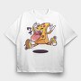 Pizza Rockstar, Tricou Oversize Barbati (Unisex)