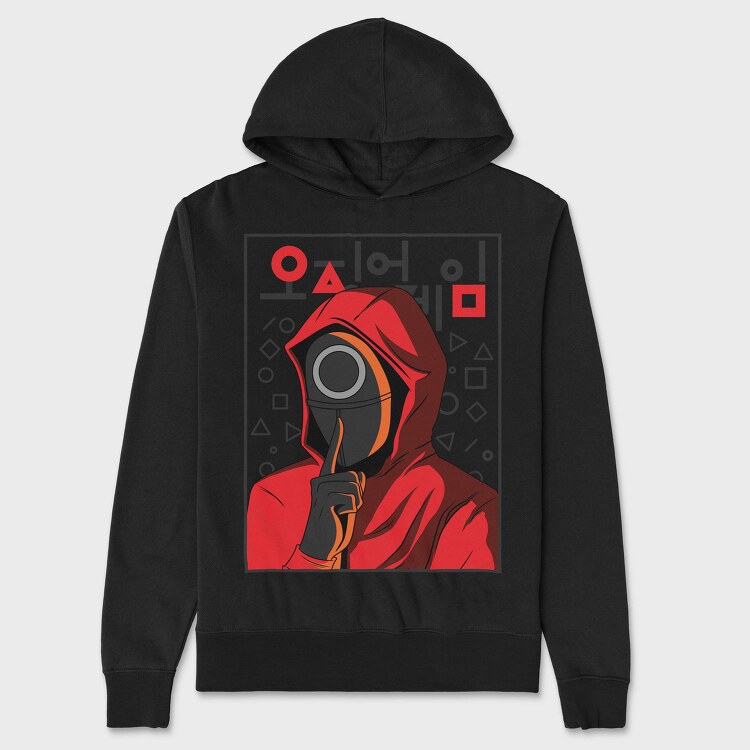 Red Hooded Whisper, Hanorac Oversize Barbati (Unisex)