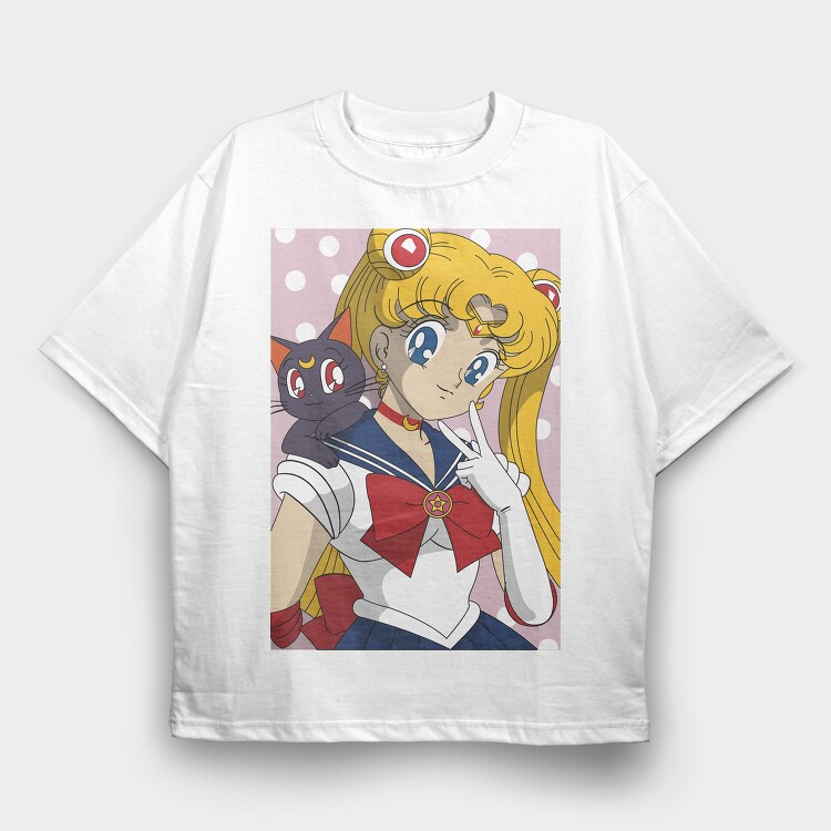 Sailor Moon Moonlight 2, Tricou Oversize Barbati (Unisex)