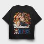 One Piece Fire, Tricou Oversize Barbati (Unisex)