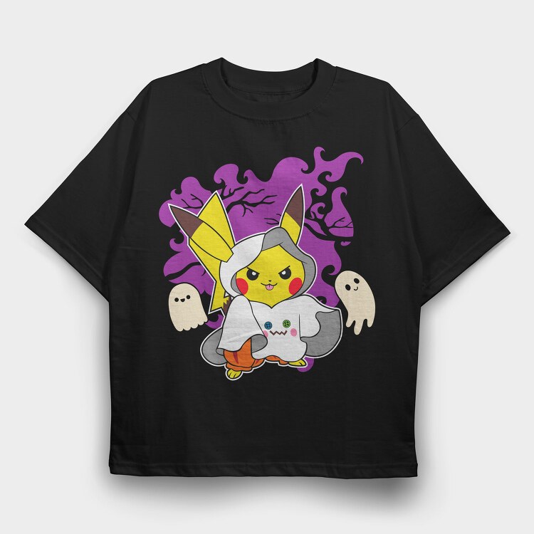 Pikachu Ghost Costume, Tricou Oversize Barbati (Unisex)