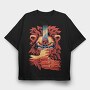 Red Wolf Howl 1, Tricou Oversize Barbati (Unisex)