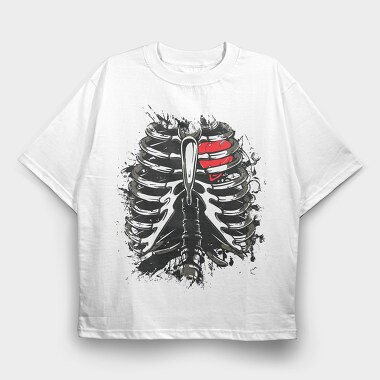 Ribs Heart Tattoo, Tricou Oversize Barbati (Unisex)